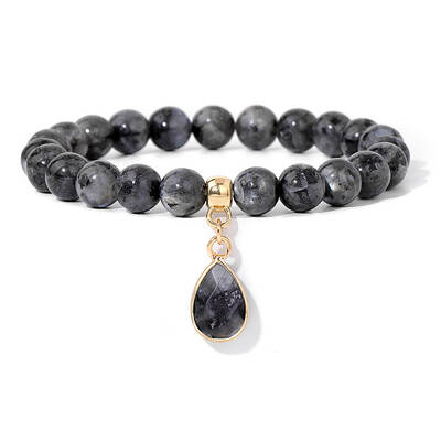 Natural Labradorite Beaded Stretch Bracelets