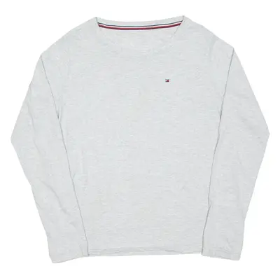 TOMMY HILFIGER Womens T-Shirt Grey Long Sleeve M