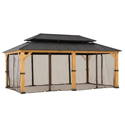SUNJOY Replacement Gazebo Mosquito Netting Outdoor Panels for 12 x 20 ft Gazebo