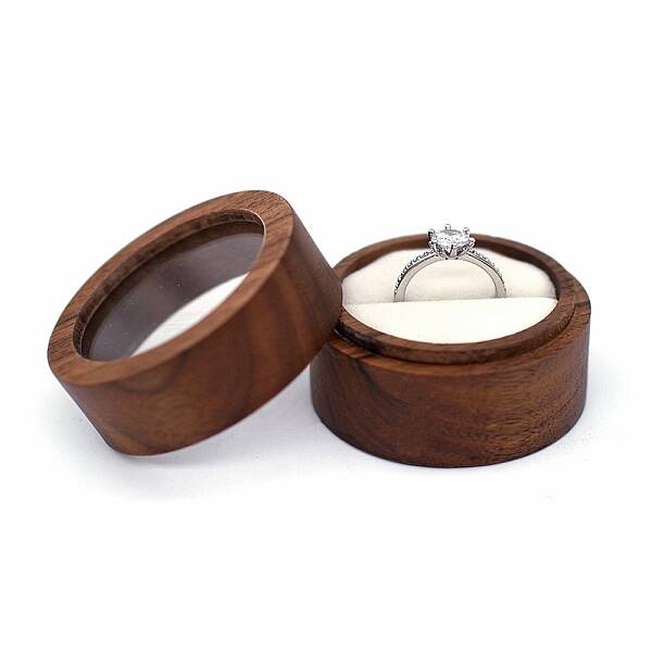 Round Wood Ring Storage Boxes
