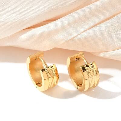 304 Stainless Steel Polishing Effect Hoop Earrings