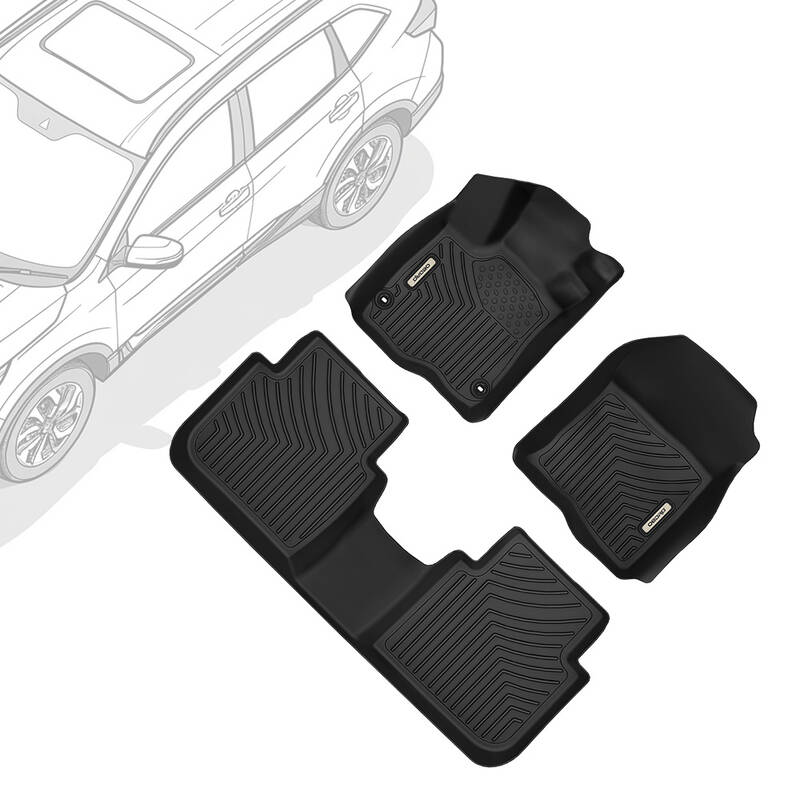 OEDRO Floor Mats for 2023-2025 Honda CRV CR-V (Include Hybrid), Custom Fit TPE All-Weather 1st and 2nd Row Full Set Floor Lin...