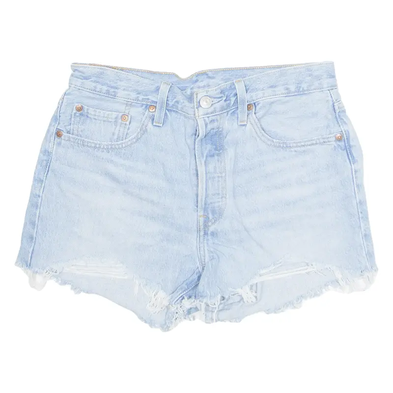 LEVI'S 402 Cut Off Womens Denim Shorts Blue S W28