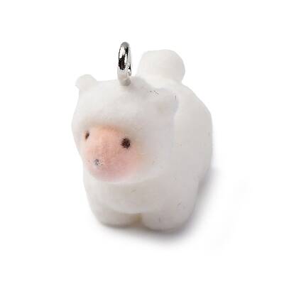 Flocky Anima Resin Pendants with Platinum Iron Loop