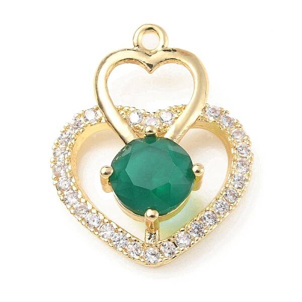 Brass with K9 Glass & Rhinestone Pendants
