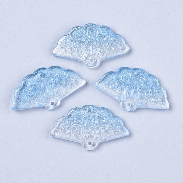 Transparent Spray Painted Glass Pendants