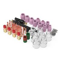 YESWELDER 71 Units TIG Torch Consumables Pack, TIG Welding Torch Stubby Gas Lens #10 Pyrex Glass Cup Kit for WP-17/18/26