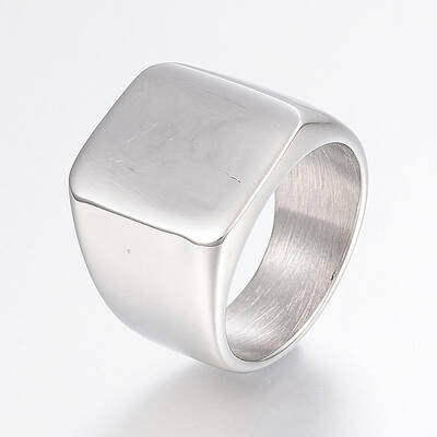 Tarnish Resistant 304 Stainless Steel Signet Band Rings for Men