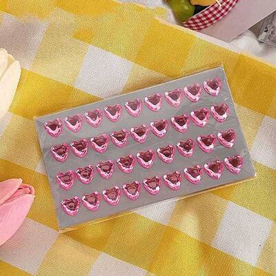 Cartoon 3D Heart PVC Rhinestone Stickers