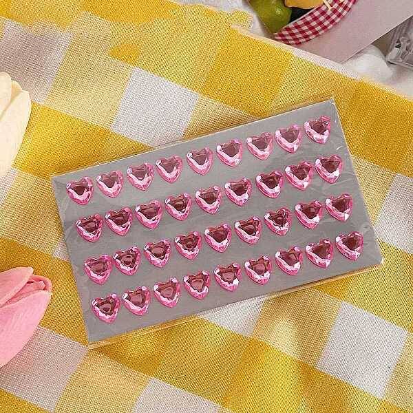 Cartoon 3D Heart PVC Rhinestone Stickers