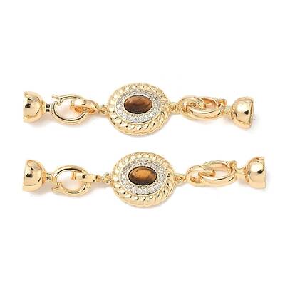 Brass Micro Pave Clear Cubic Zirconia Fold Over Clasps