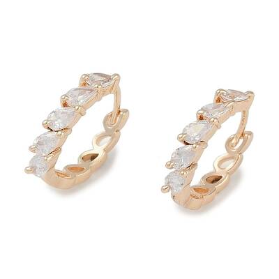 Glass Leaf Hoop Earrings