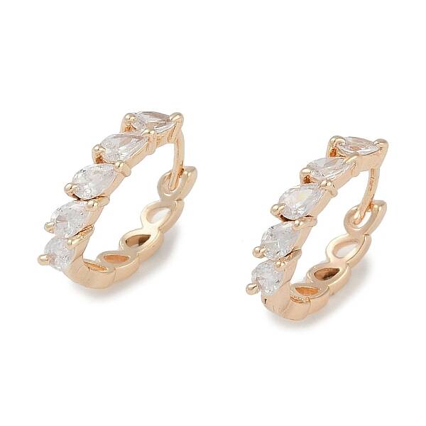Glass Leaf Hoop Earrings