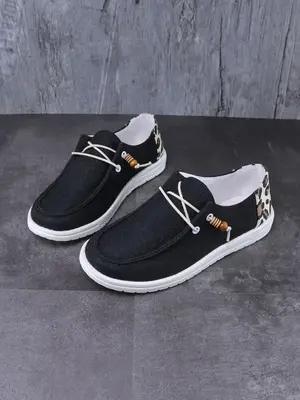 Women's Fashion Leopard Pattern Lace up Front Low Top Flat Shoes for School, 1 Pair Sporty Sneakers for Girl, Casual Comforta...