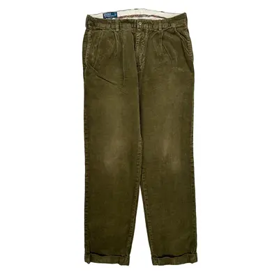 Polo By Ralph Lauren Cord Trousers - 36? Waist Green Cotton