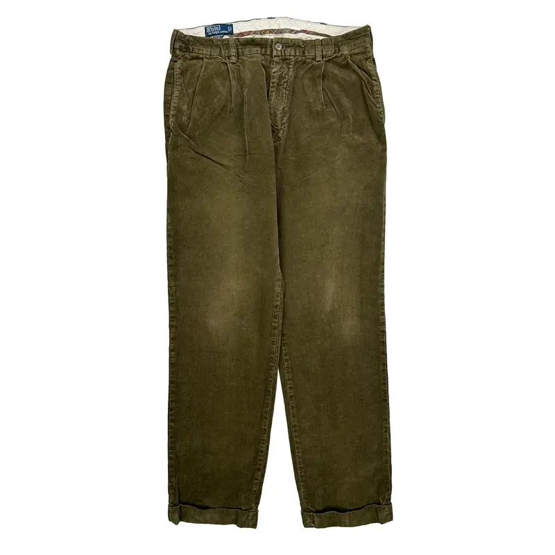 Polo By Ralph Lauren Cord Trousers - 36? Waist Green Cotton