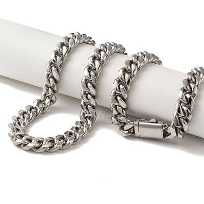 Non-Tarnish 304 Stainless Steel Curb Necklaces