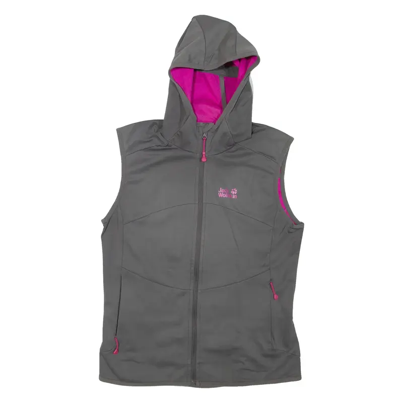 JACK WOLFSKIN Womens Gilet Grey Hooded UK 12