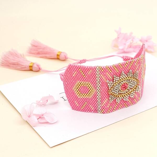 Friendship Eye Loom Pattern Seed Beads Bracelets for Women