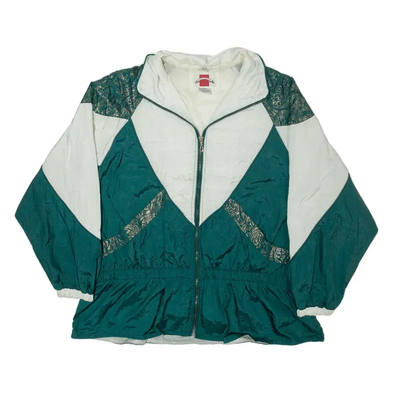 BEST UNITED GARMENT Shell Jacket Green Nylon 90s Womens 2XL