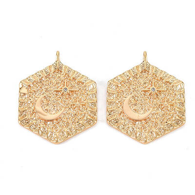 Brass Micro Pave Clear Cubic Zirconia Pendants