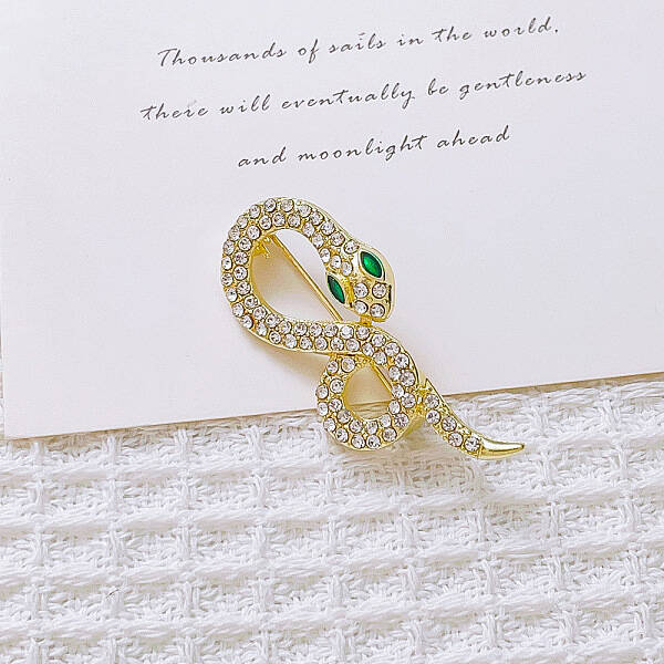 Snake Aolly Rhinestone Brooches