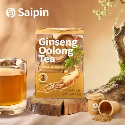 Saipin Ginseng Oolong Tea Pods - Freeze-Dried Herbal Drink - 90% Ginsenoside Retention - Sugar-Free Caffeine-Free Non-GMO - S...