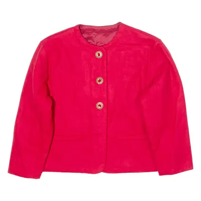 Womens Blazer Jacket Red Wool 90s L