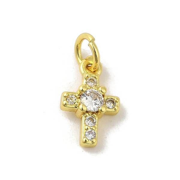 Brass Micro Pave Cubic Zirconia Charms