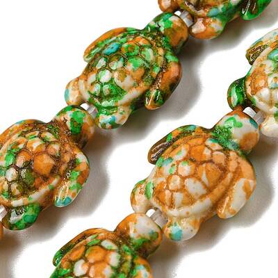 Spray Painted Synthetic Turquoise Beads Strands