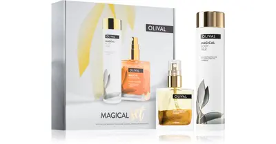 Olival Magical Nourishing and Moisturizing Gift Set Nourishing Body Milk 200ml + Multifunction Dry Oil with Glitter for Face,...