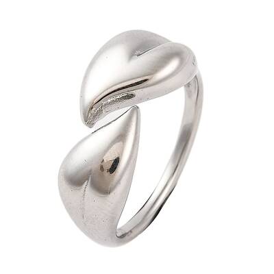 Non-Tarnish 304 Stainless Steel Leaf Open Cuff Rings for Women
