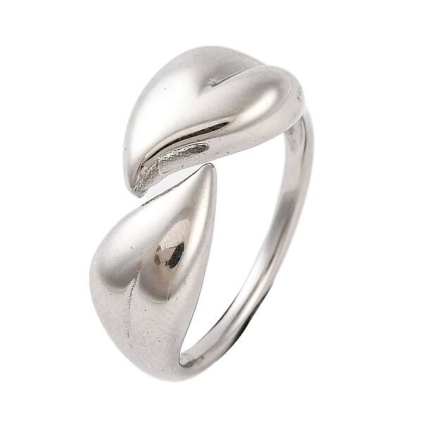Non-Tarnish 304 Stainless Steel Leaf Open Cuff Rings for Women