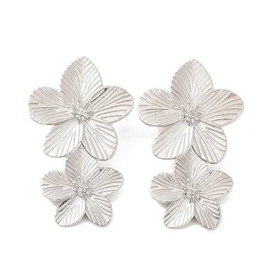 Brass Clear Cubic Zirconia Stud Earrings for Women