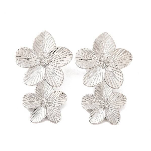 Brass Clear Cubic Zirconia Stud Earrings for Women