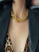 Punk Style Chunky Chain Necklace, Casual Trendy Chunky Chain Statement Necklace for Women, Fashion Jewelry for Daily & Party ...