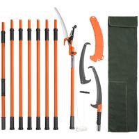 VEVOR Manual Pole Saw, 7.3-27 ft Extendable Tree Pruner, Sharp Steel Blade High Branches Trimming, Manual Branch Trimmer with...