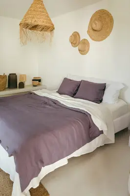 Linen duvet cover in Dusty Lavender | Size: UK King