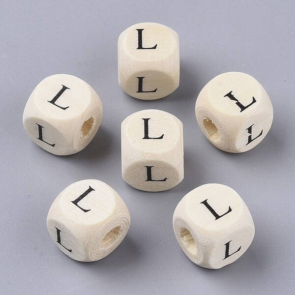 Printed Natural Wood Beads
