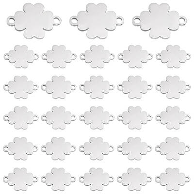 30Pcs 201 Stainless Steel Connector Charms