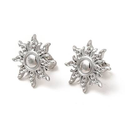 Non-Tarnish 304 Stainless Steel Sun Stud Earrings for Women