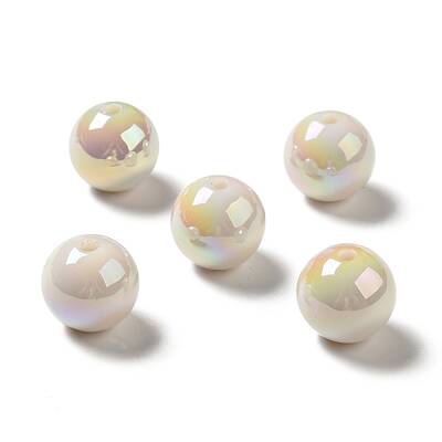 UV Plating Opaque Rainbow Iridescent Acrylic Beads