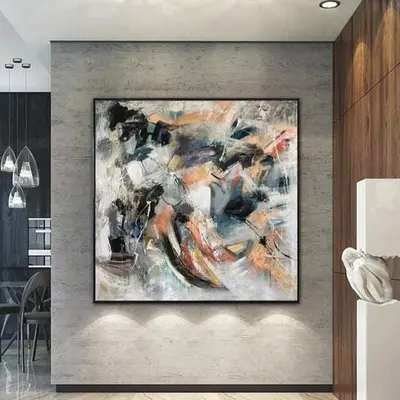 Extra Large Abstract Wall Art Colorful Acrylic Canvas Art Modern Painting Wall Decor | AUTUMN STEPS