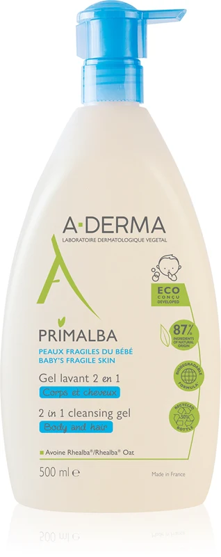 A-Derma Primalba Cleansing Gel 2in1 Body & Hair 500ml