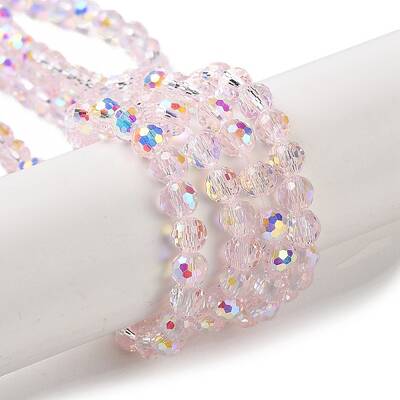 Transparent Electroplate Glass Beads Strands