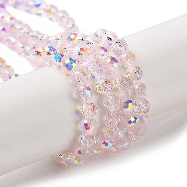 Transparent Electroplate Glass Beads Strands