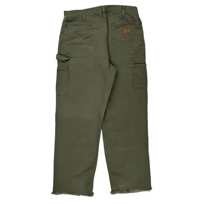 Carhartt Double Knee Carpenter Trousers - 34? Waist Green Cotton