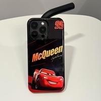 Black Lightning McQueen Racing Mobile Phone Cases for iPhone 16/15/14/13/12/11 Plus/Pro/PM, Cartoon-style Anti-drop Cases Scr...