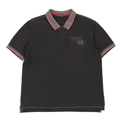 Napapijri Polo Shirt - 2XL Grey Cotton
