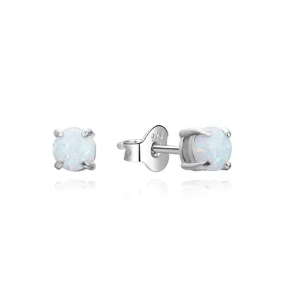 Agato AGUP3489 Synthetic Opal Silver Earrings